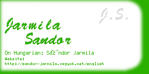 jarmila sandor business card